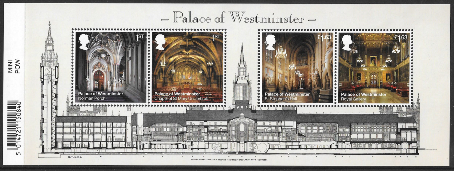 (image for) MS4410 2020 Palace of Westminster Barcoded Miniature Sheet